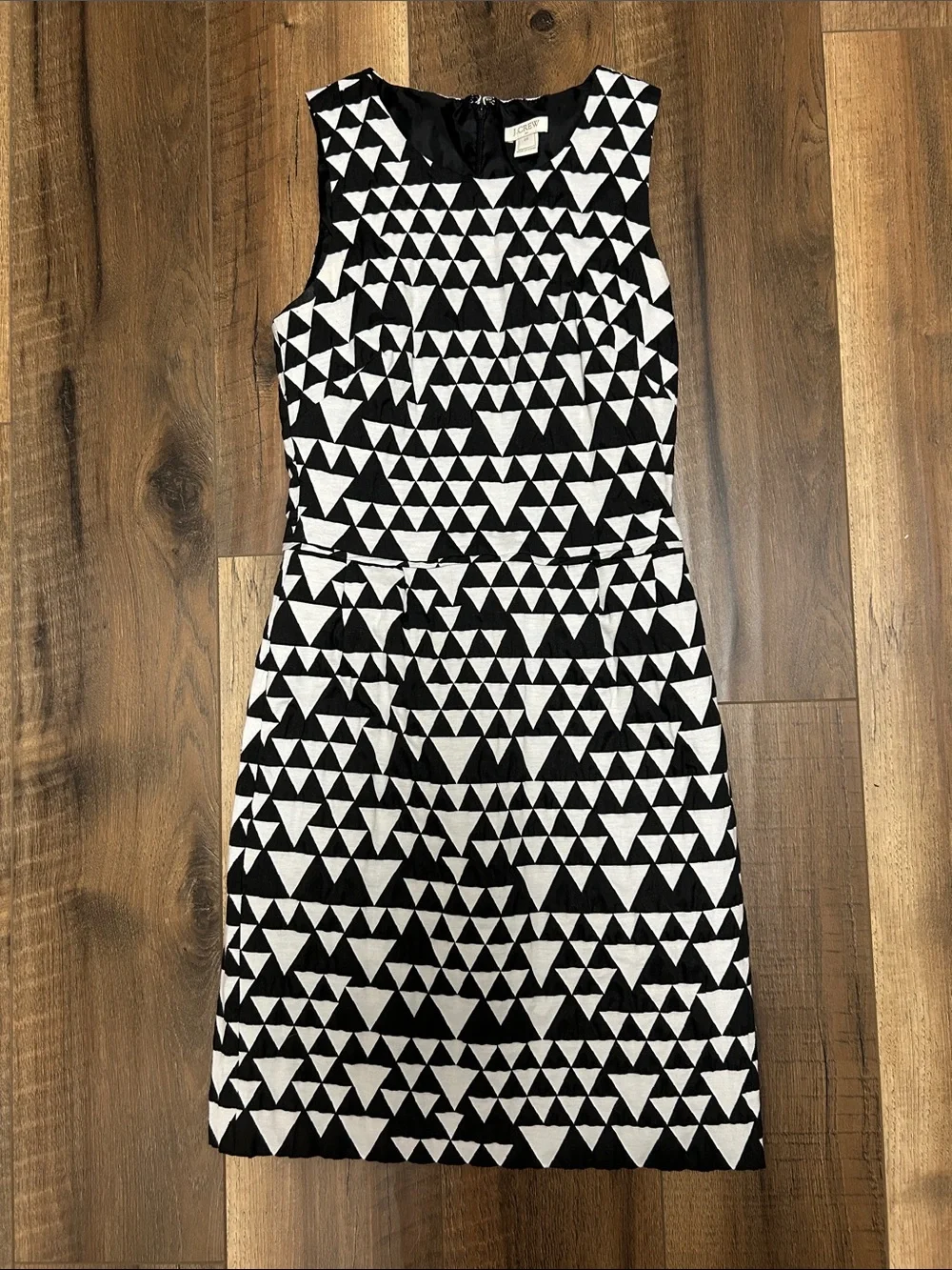 J Crew Sleeveless Black & White Geometric Sheath Dress 00